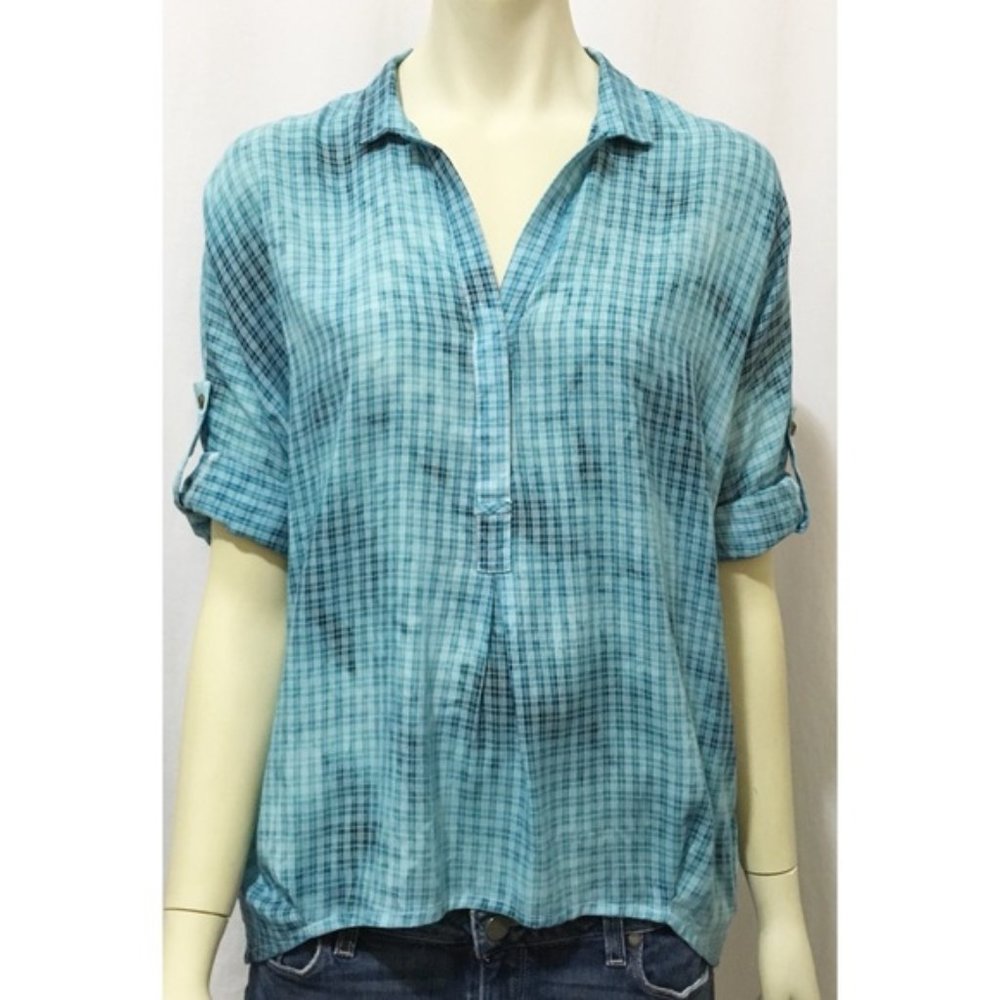 Holding Horses Small Blue Plaid Tie Dye Pop Over
